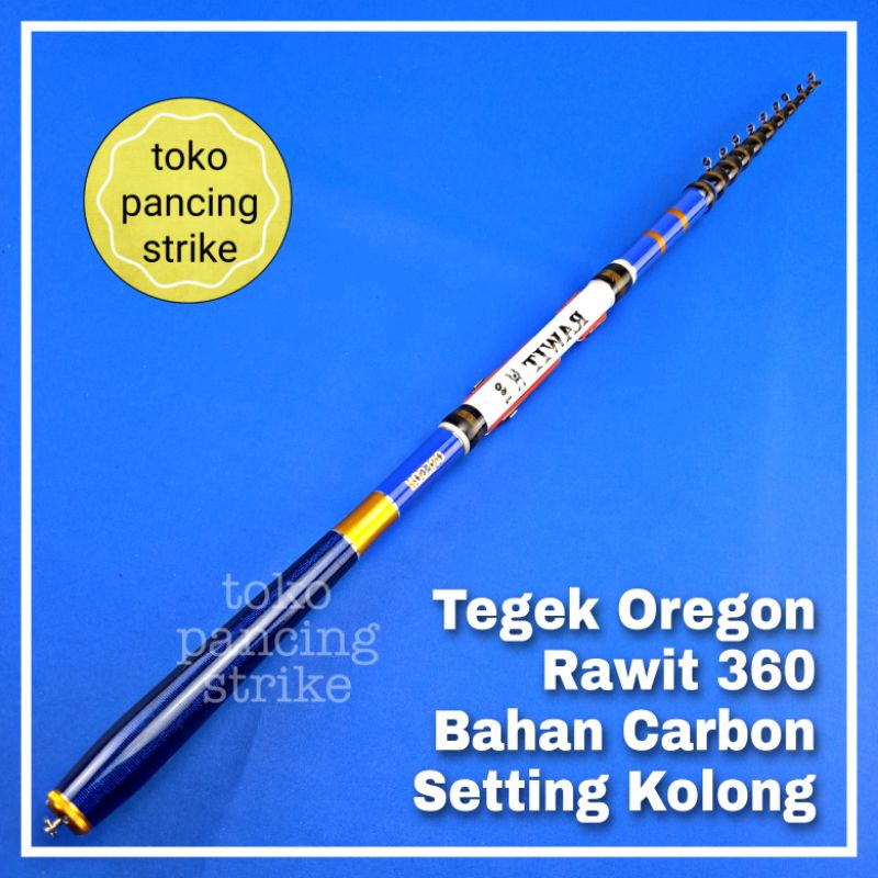 joran pancing tegek oregon rawit ros pendek 360 set kolong carbon