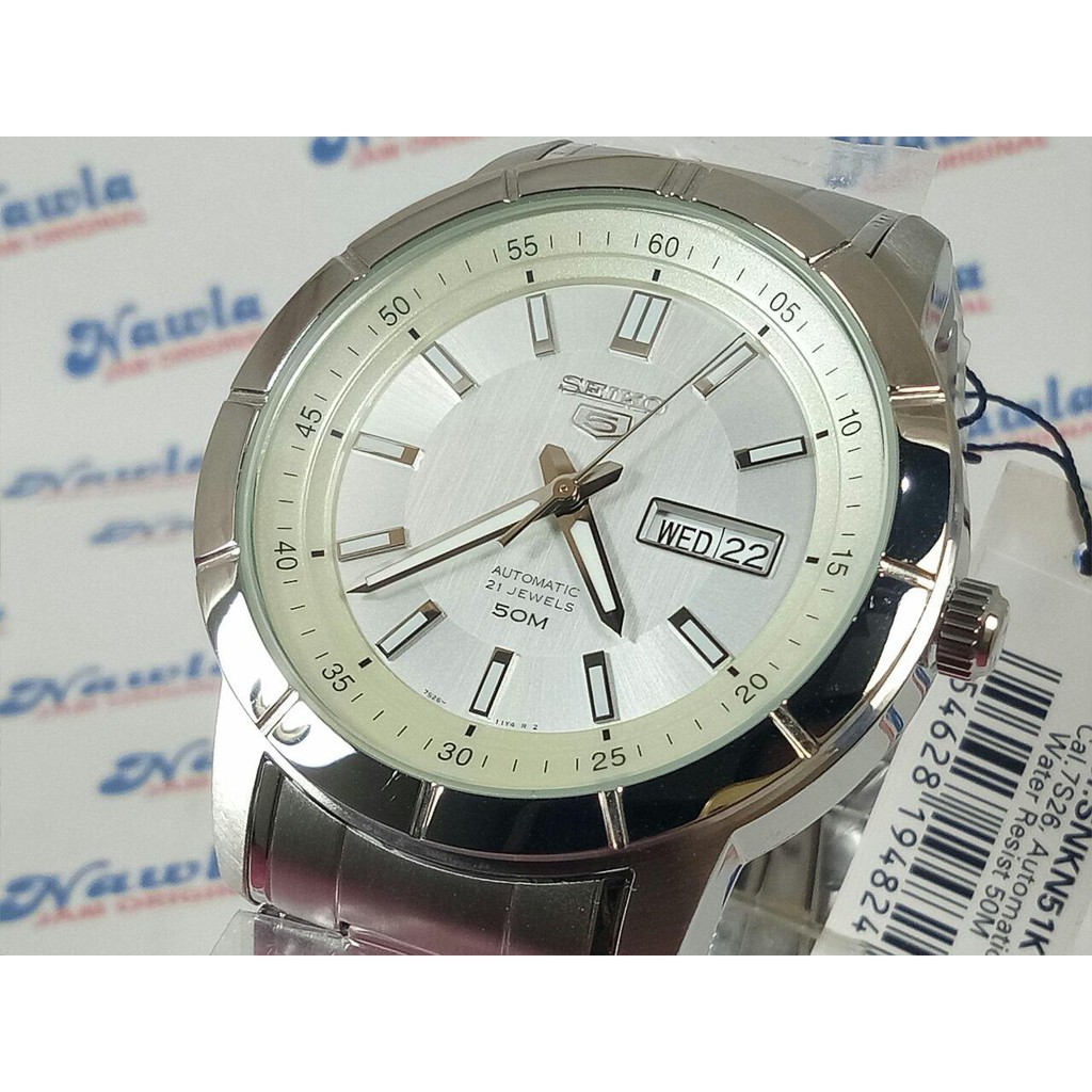 Seiko 5 Automatic SNKN51K1 Silver Dial - Jam Tangan Pria SNKN51