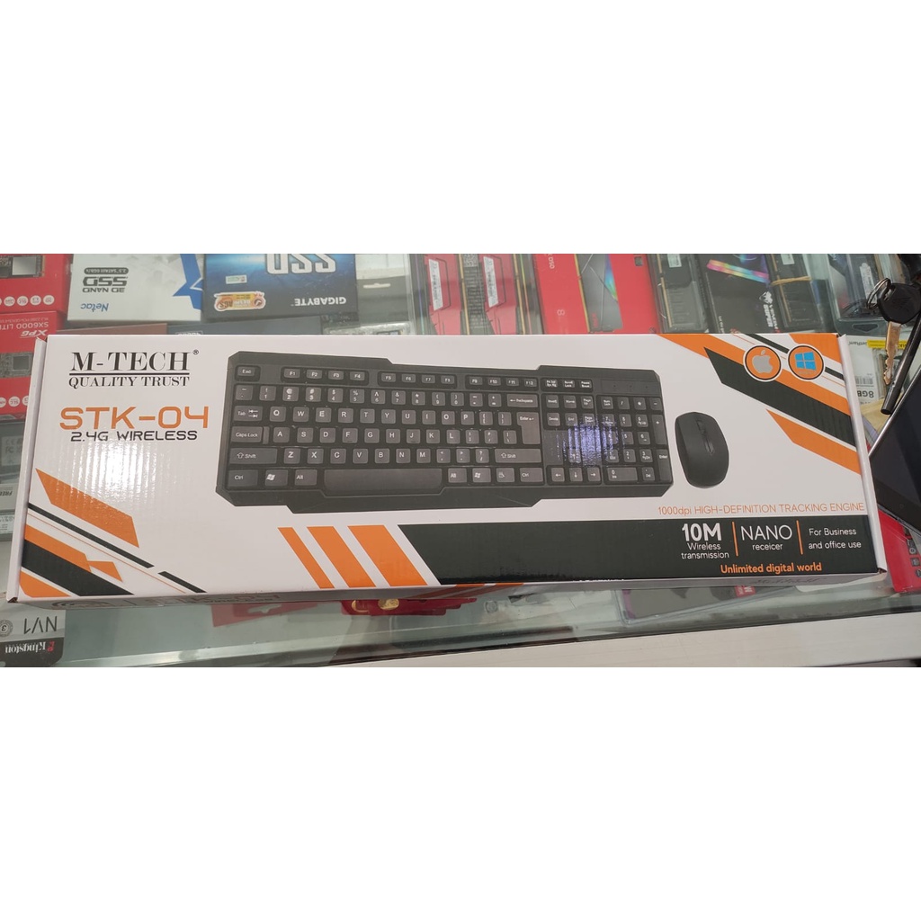 PAKET COMBO WIRELESS MOUSE DAN KEYBOARD M-TECH STK-04