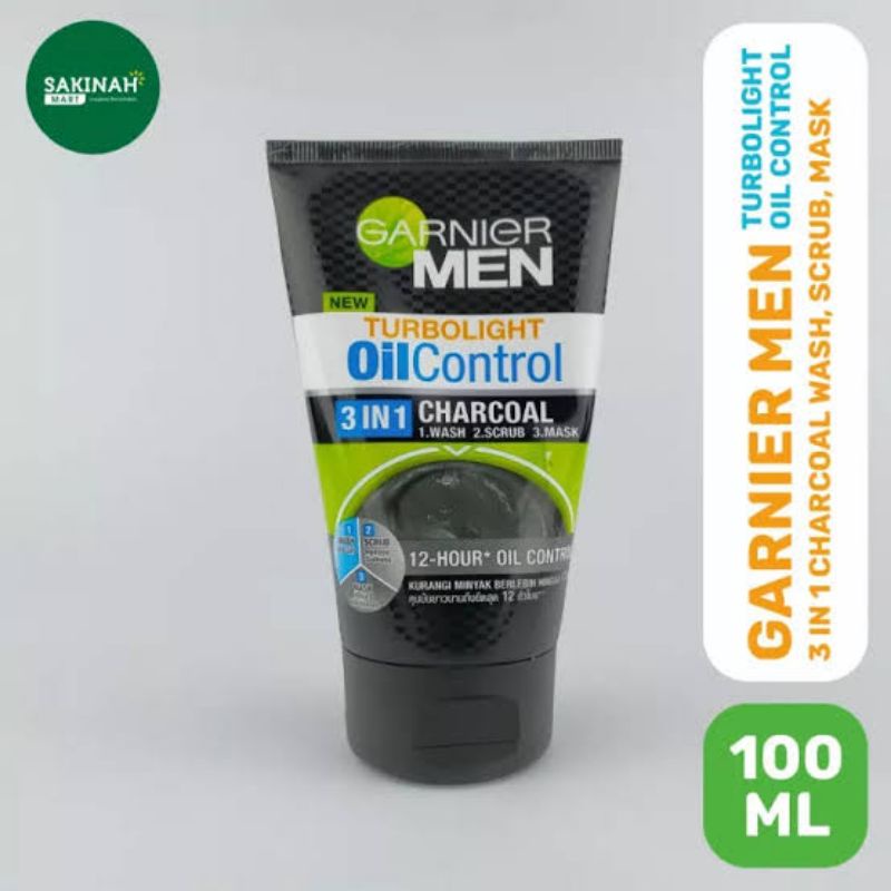 ORIGINAL GARNIER MEN OILCONTROL 3 IN 1 CHARCOAL 100 ML / FACIAL FOAM