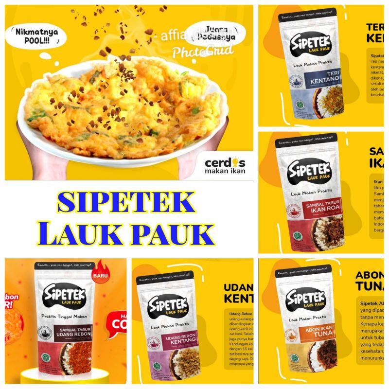 

sipetek Lauk pauk abon tuna sambal roa teri kentang udang rebon