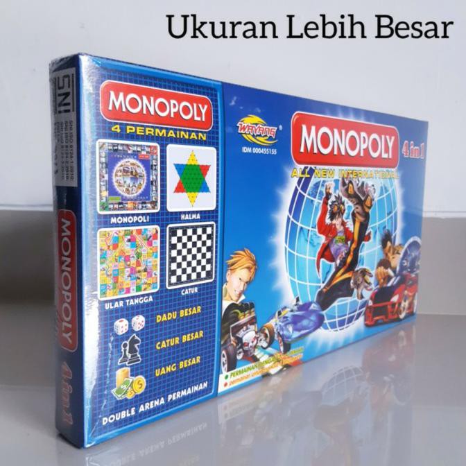 Cuci Gudang Mainan Monopoli 4 In 1 Ukuran Besar