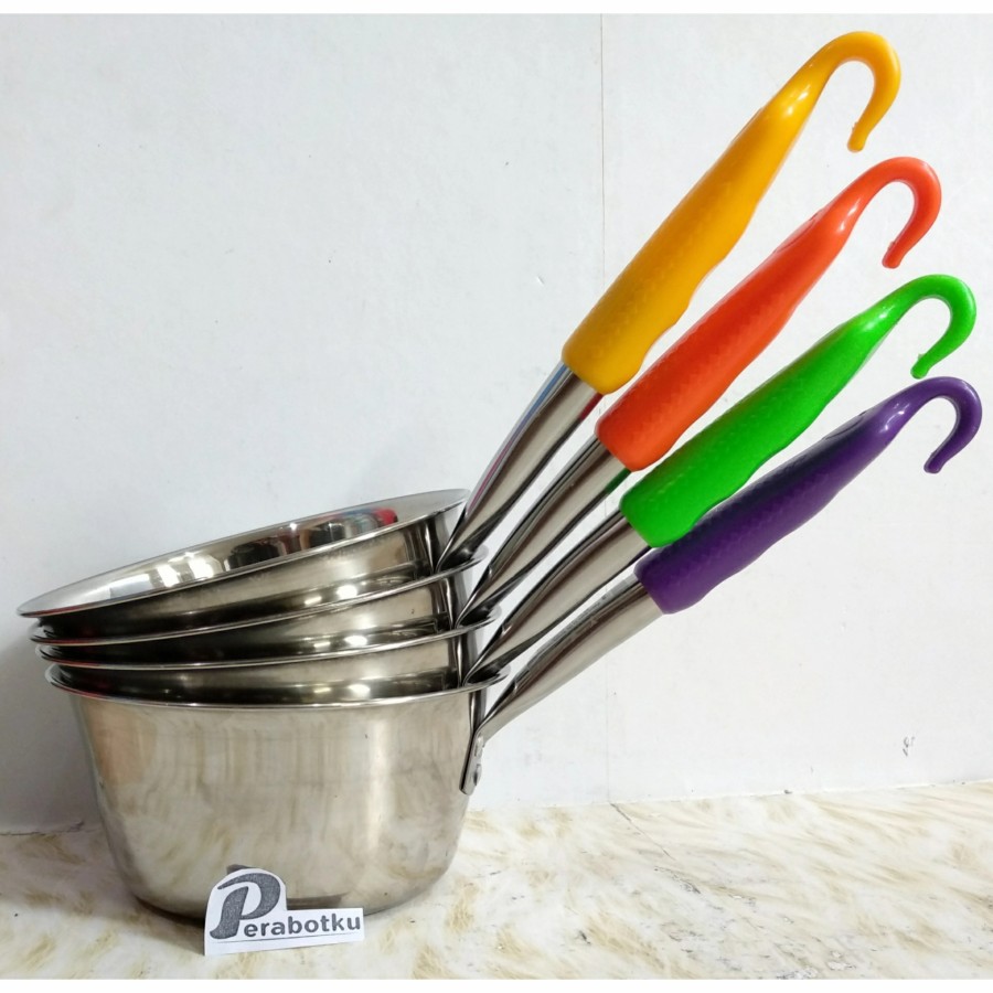 Panci Susu Stenlis Gagang Warna 16 Cm/Panci Mie
