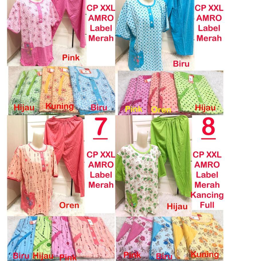 ● Babydoll CP XXL AMRO Celana Panjang Lengan Pendek Jumbo Piyama Baju Tidur Baby Doll Wanita BUSUI ☟