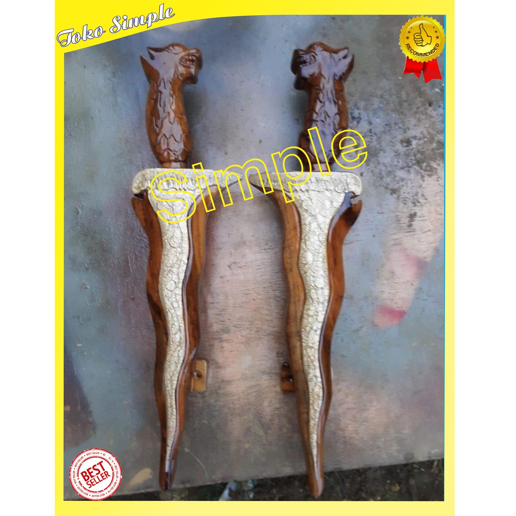 TARIKAN PEGANGAN GAGANG PINTU RUMAH MINIMALIS PULL HANDLE ANTIK MOTIF KERIS UNIK DARI KAYU ASLI