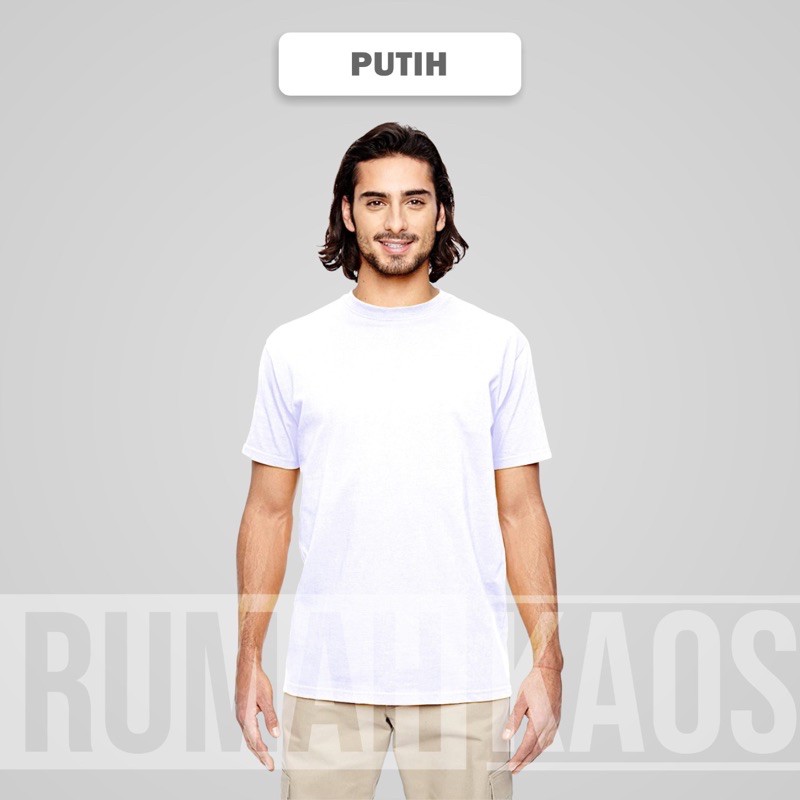 KAOS POLOS (SOFT COLOR) 100% COTTON COMBED 30s ONECK/BAJU POLOS PREMIUM-PUTIH