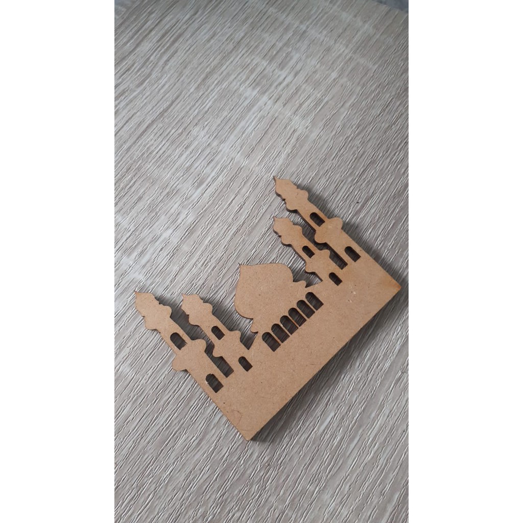 Masjid lasercut mdf bahan mahar