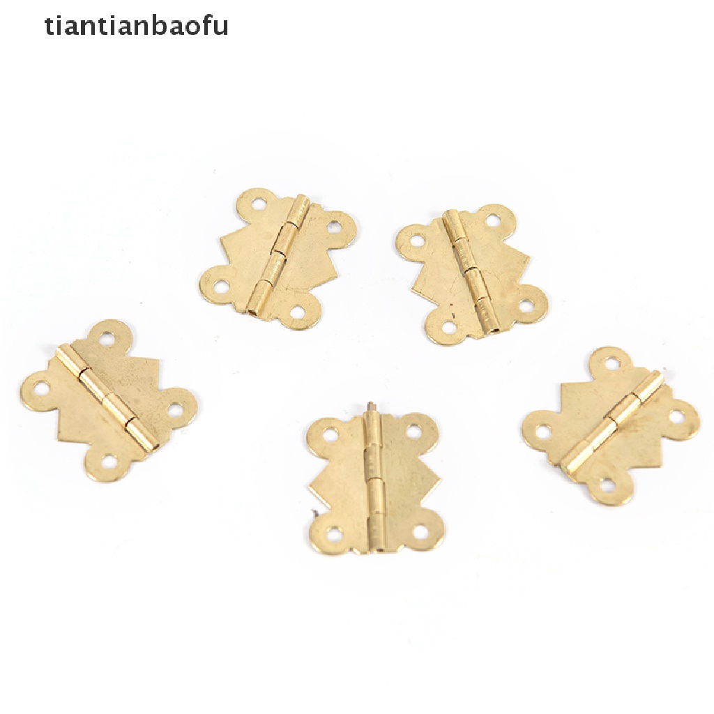 [tiantianbaofu] 10 Pc Brass Color Mini Butterfly Hinges for Cabinet Drawer Jewelry Box DIY Repair Boutique