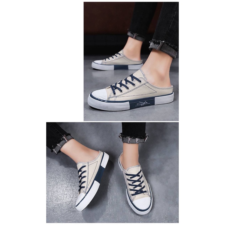 Sepatu Sneakers Wanita Kanvas Slip On Kasual Korean Style Kekinian Women Shoes Import Azgalery SPT-10