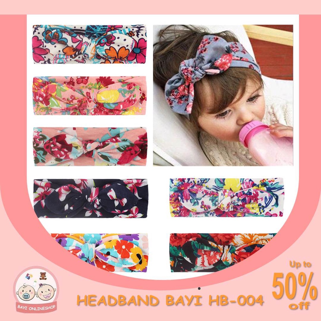 HB004 Bandana Bayi korea  / Bandana Anak Korea / Bando Bayi / Bando Anak / Headband Anak / Headband Baby Girl New Born/ Bukan Little Palmerhaus Classic Round Knot