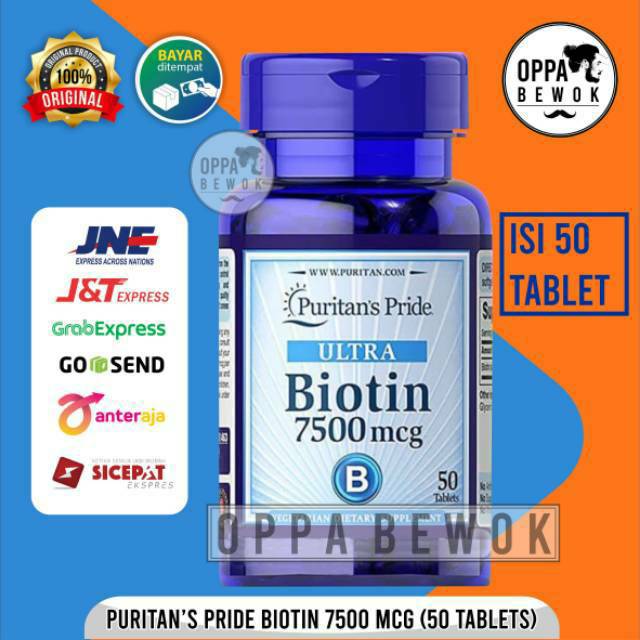 BIOTIN 7.500 Mcg PENUMBUH RAMBUT DAN BREWOK Jambang Alis Kumis