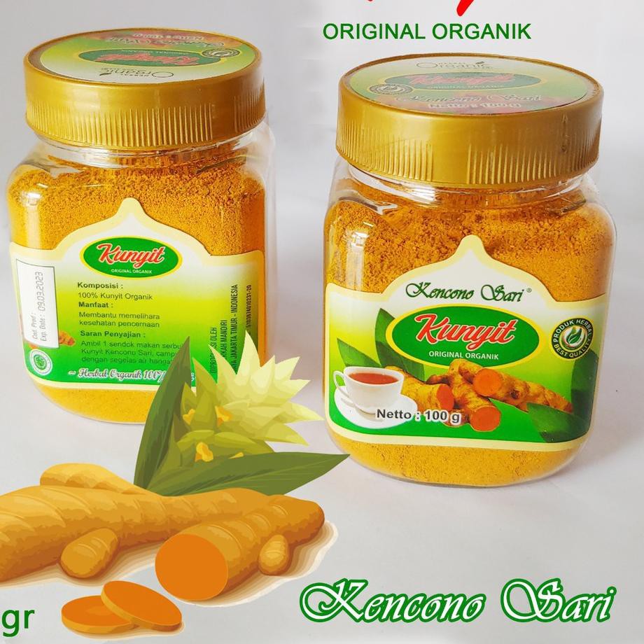 

QGA✅ Kunyit Bubuk Original / Jamu Organik Kencono Sari 100 gr 100% Asli ☺TZV