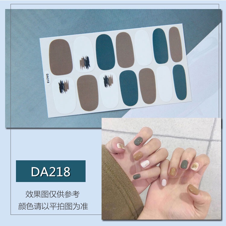 DA 14Pcs/Set Stiker Kuku Desain Bermotif High End Berlian Mutiara Permata Warna-Warni Untuk Tempel Tahan Air Tahan Lama Menicure Stickers Korea Self Adhesive Fashion Sticker kuku Full Aksesoris Dapat Kupas Mudah Digunakan Dan Dilepas Anti Air Nail Art