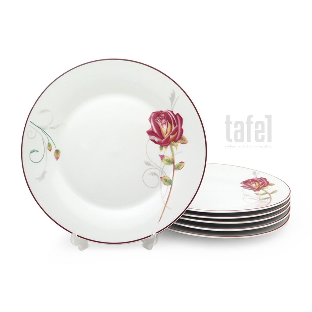 Piring Makan Keramik Rosewood 27 cm Isi 6