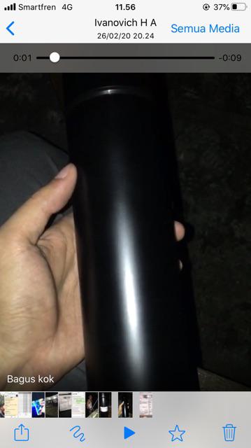 [hitam] Termos Tabung Polos 500ml / Tumbler Botol Vacuum Souvenir Bt26