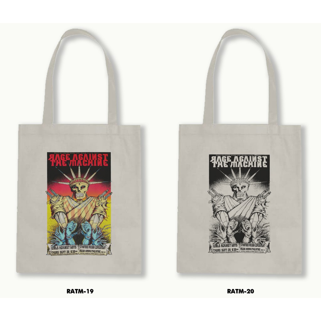 TOTE BAG BLACU - RATM/RAGE AGAINST THE MACHINE .01