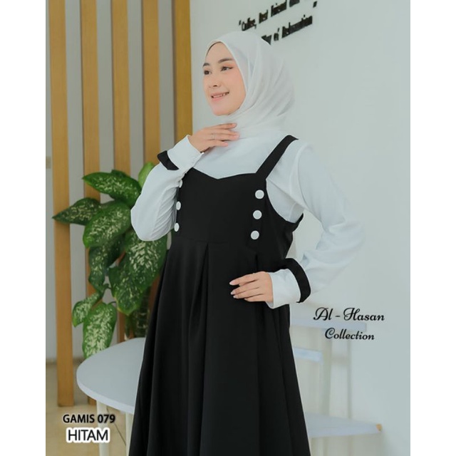 terbaru gamis Al-Hasan model overall nyatu