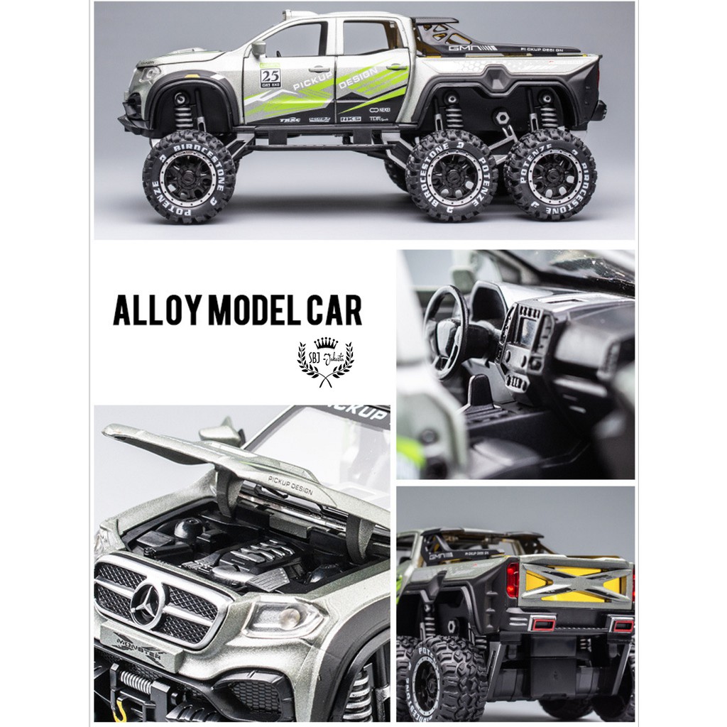 DIECAST Miniatur MOBIL MERCEDES MONSTER X PICKUP 1:28 Metal Series