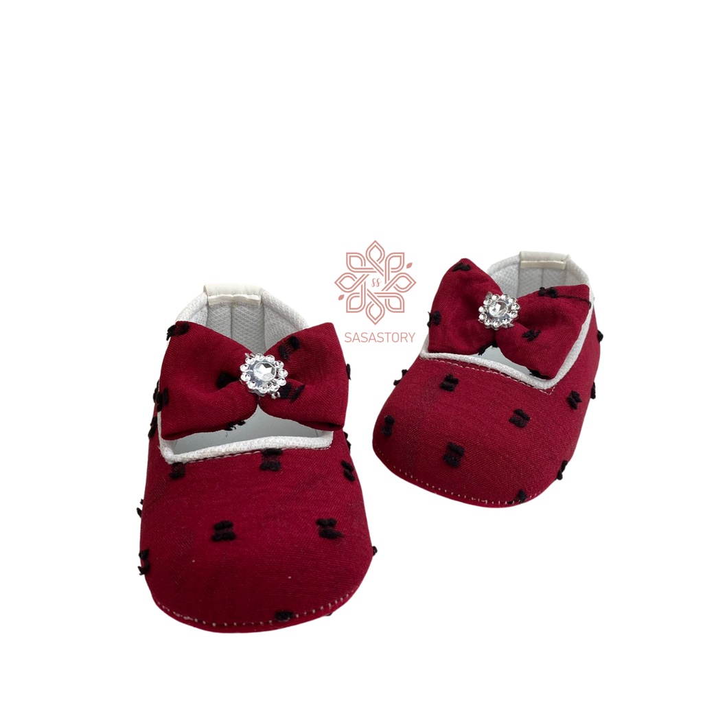 SEPATU BAYI BABY PREWALKER PITA POLKA ANAK PEREMPUAN 0-12 BULAN FP24