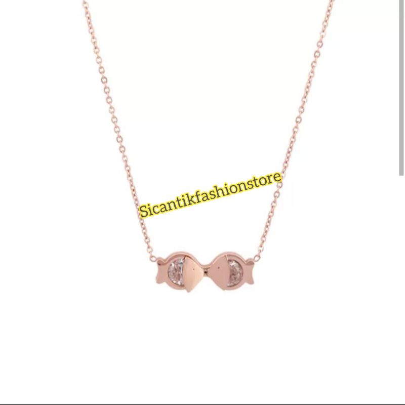 Kalung Wanita Rose Gold Kalung Titanium Wanita Terlaris Anti Karat Perhiasan Wanita Terlaris Elegan