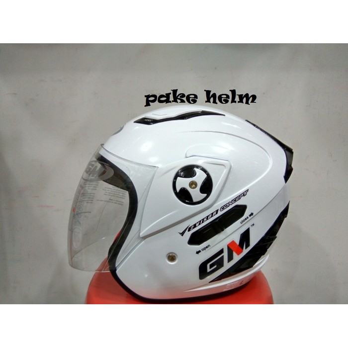 Jual HELM GM INTERCEPTOR SOLID DOUBLE VISOR WHITE Shopee Indonesia
