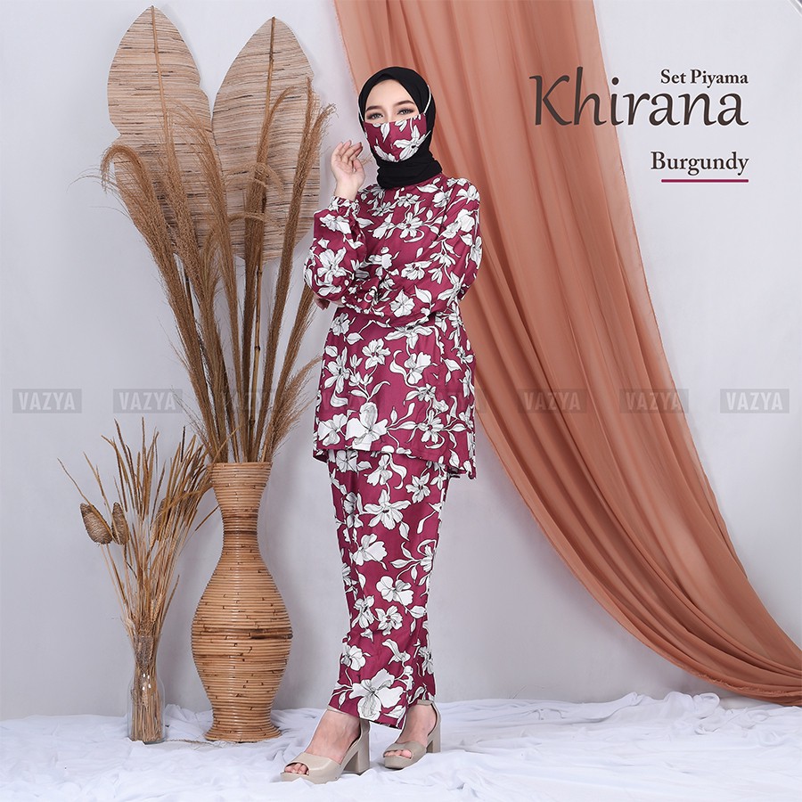 Set Pajamas Rayon Khirana Free Masker