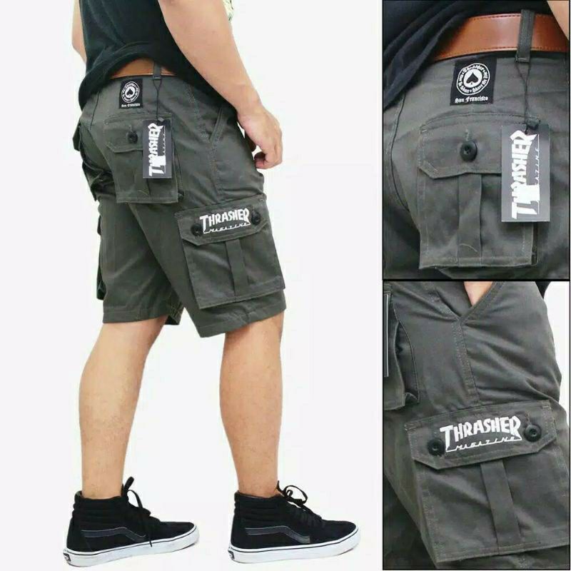 YANG LAGI TREN Celana Cargo Pendek Pria size 27-33 Army Loreng Ufc Venum Mma