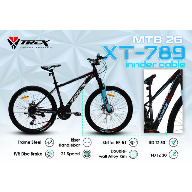 Sepeda MTB 26 Trex 789 Inner Cable Model Baru / Sepeda Gunung 26 Trex 789 Inner cable Model Baru