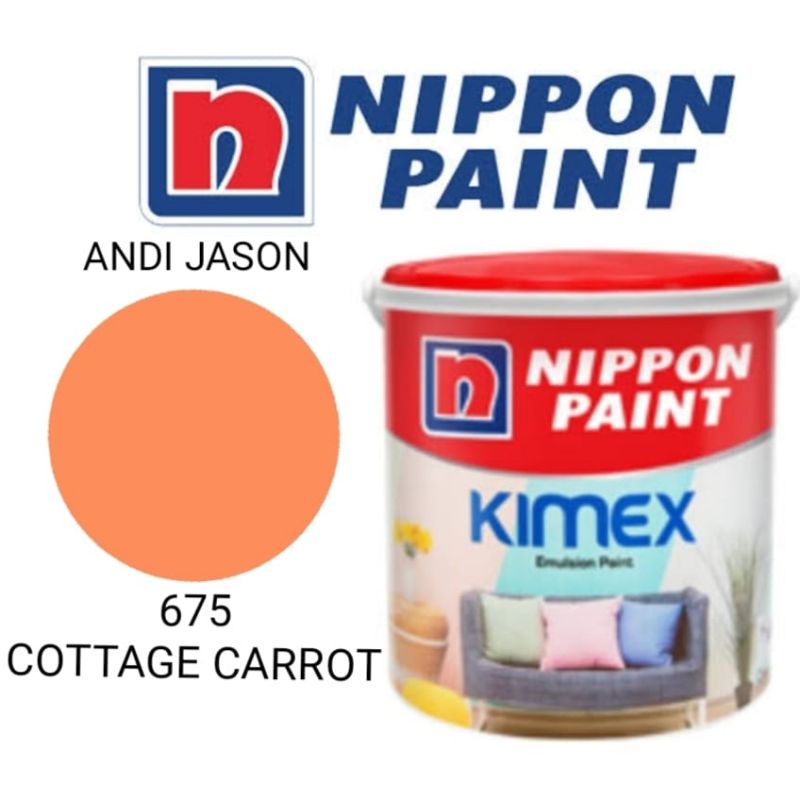 CAT TEMBOK KIMEX NIPPON PAINT 4.5KG / GALON / CAT DINDING / CAT AIR NO 675 COTTAGE CARROT