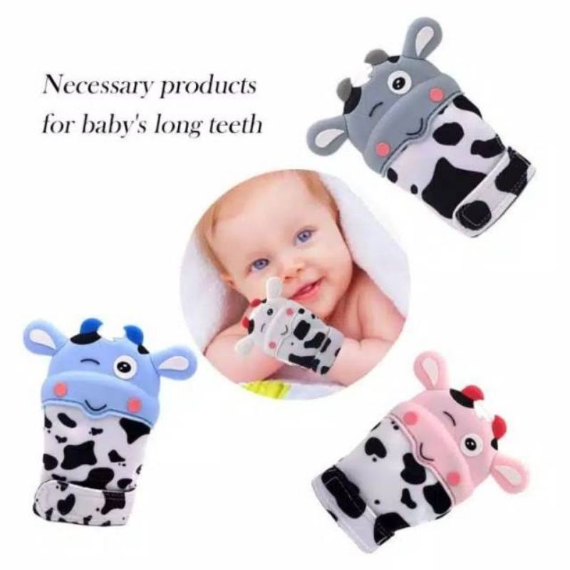 Sarung tangan teether motif cow