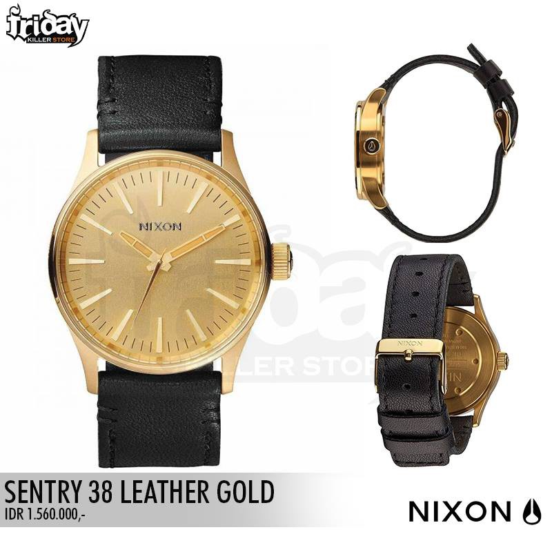 JAM TANGAN NIXON | SENTRY 38 LEATHER GOLD