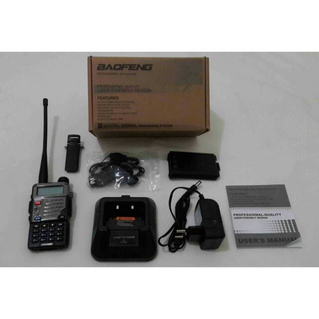 HT BAOFENG UV 5RE Dual Band VHF UHF, Bopeng  UV5R E Garansi 1 Tahun - 5 RE Free Earset UV 5r