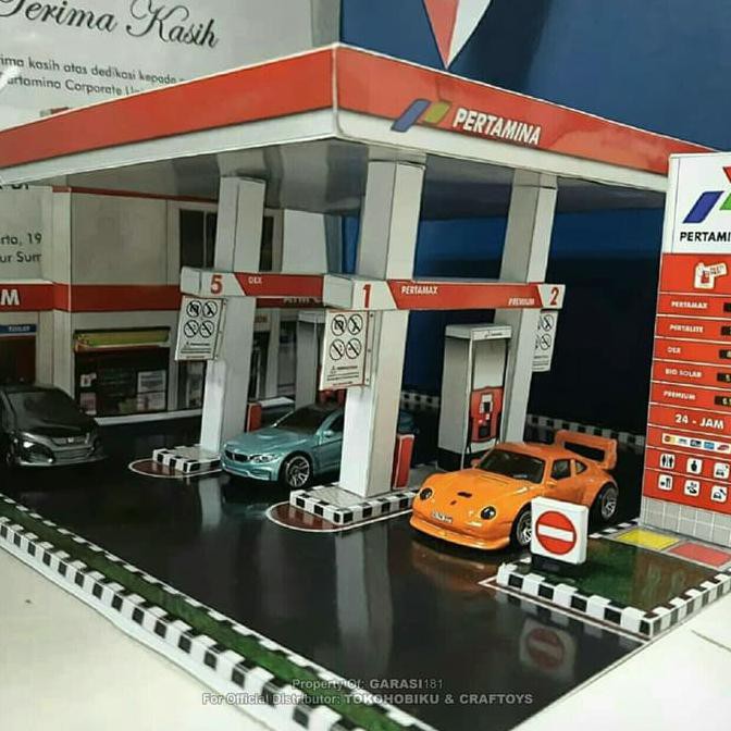 Diorama Diecast Skala 1/64 - Miniatur Spbu Pertamina - Termurah 