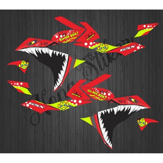 STIKER STRIPING DECAL SUZUKI GSX R 150 SHARK MANG UP MERAH STIKER STRIPING DECAL SUZUKI GSX R 150 SHARK MANG UP MERAH