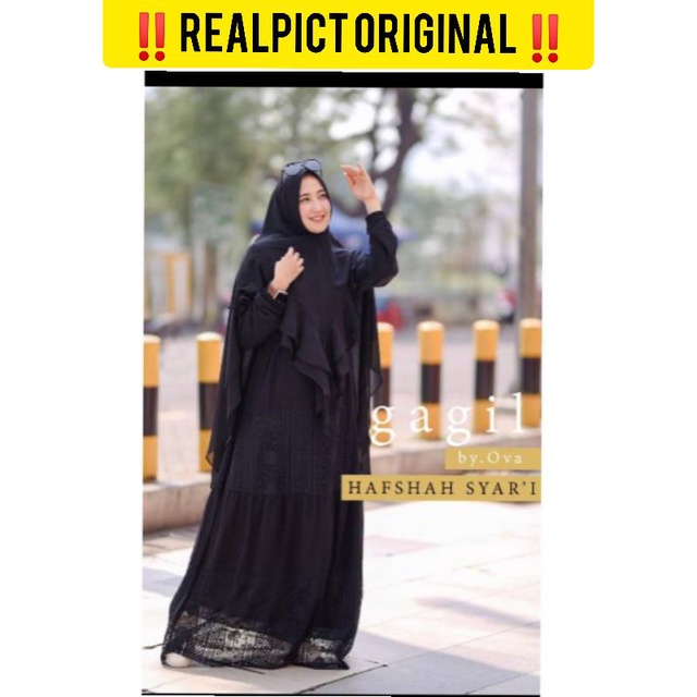 Original Gamis Set Syari Branded Bugio Sarkis Khimar Eldeena Viendra Gagil By Ova