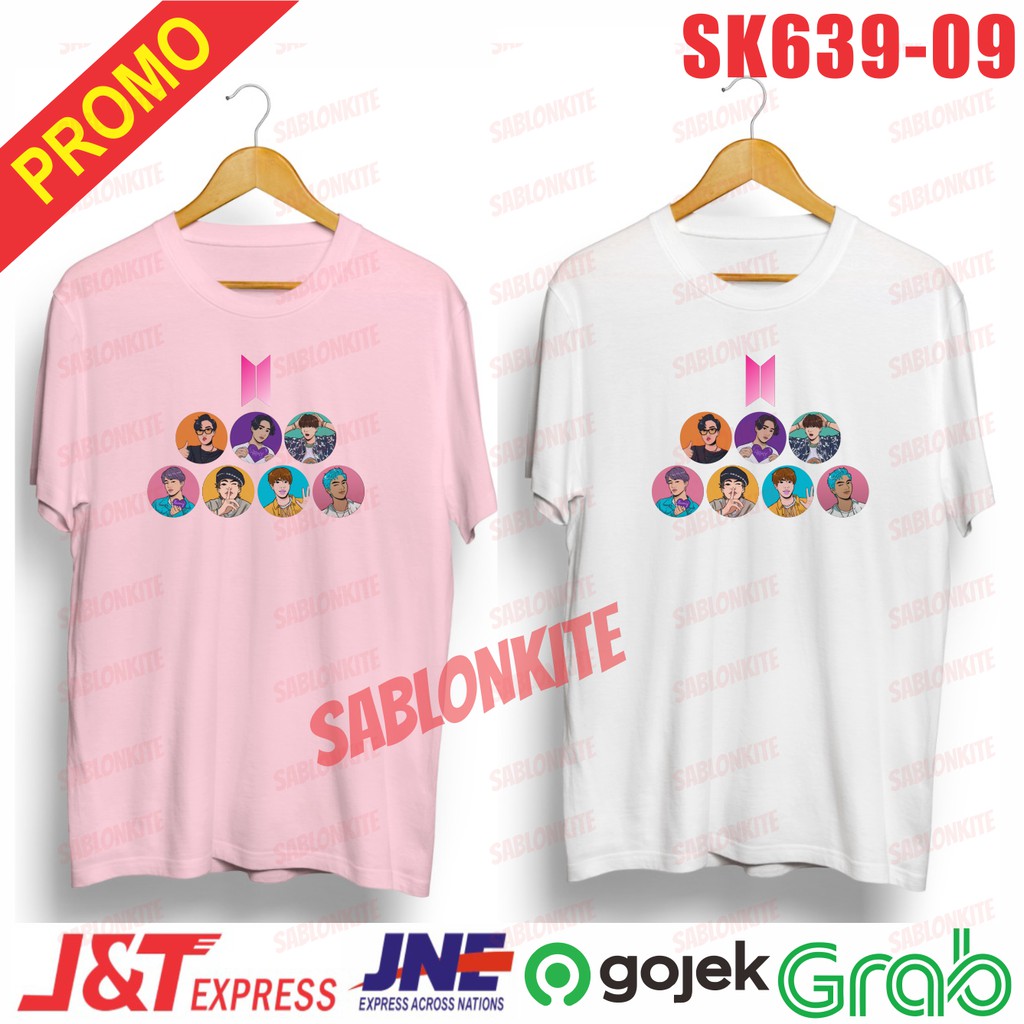 murah!!! kaos KPOP kartun KPOP member SK639 unisex combed 30s