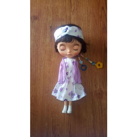 set baju kostum blythe blyth doll dress 1/6 pullip obitsu cardigan