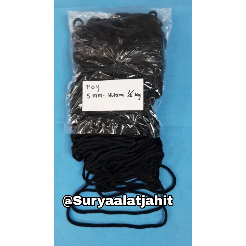 Talikur Polyester uk.5mm Hitam 1bks@1/2kg =rp.20.500/1/2kg