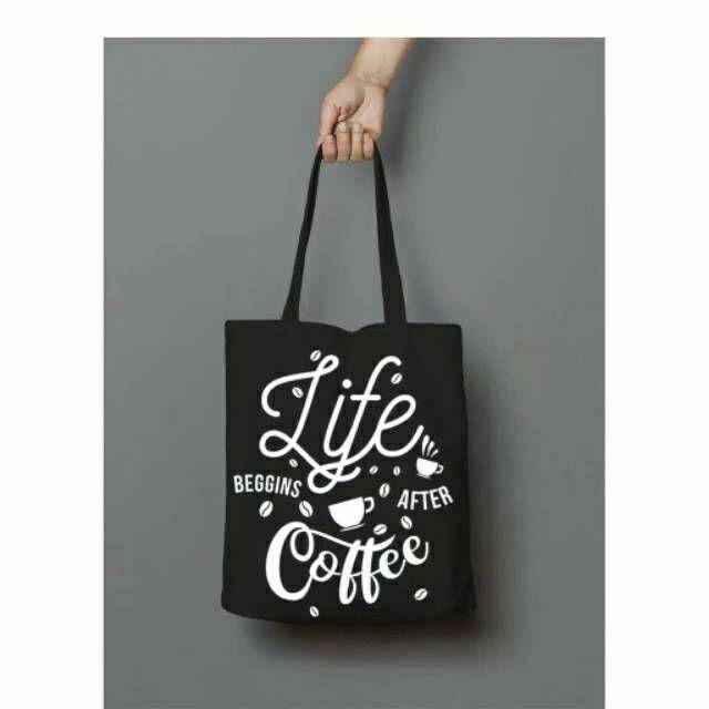 Tote Bag resleting zipper sablon gambar real product foto distributor dasi