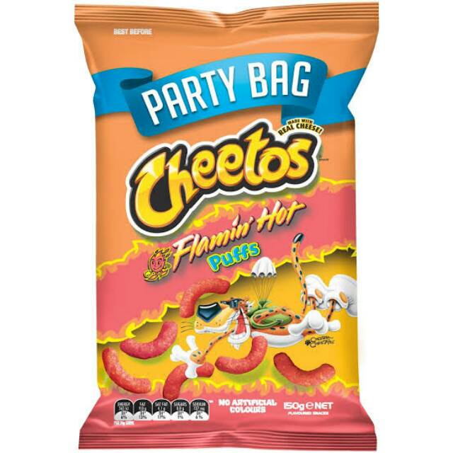 Cheetos flamin hot puff party bag