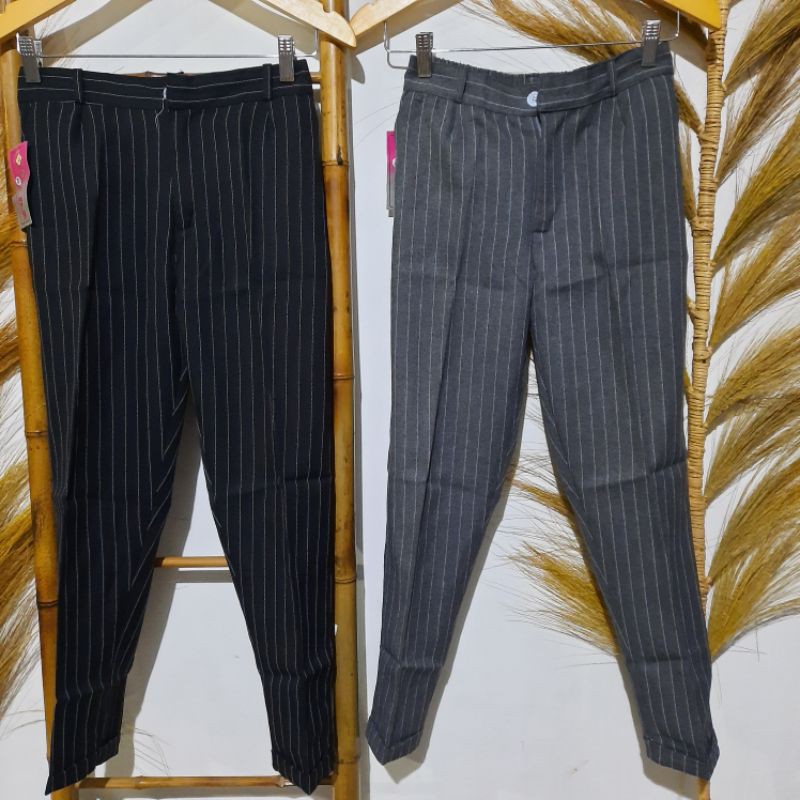 Celana Wanita-Motif kotak Salur|Celana Stradi pants wanita/Fashion Wanita