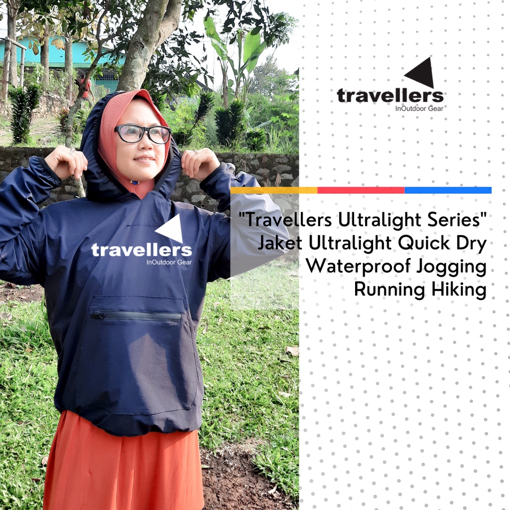 Travellers Jaket Ultralight Quick Dry Waterproof Outdoor Jogging Running Hiking