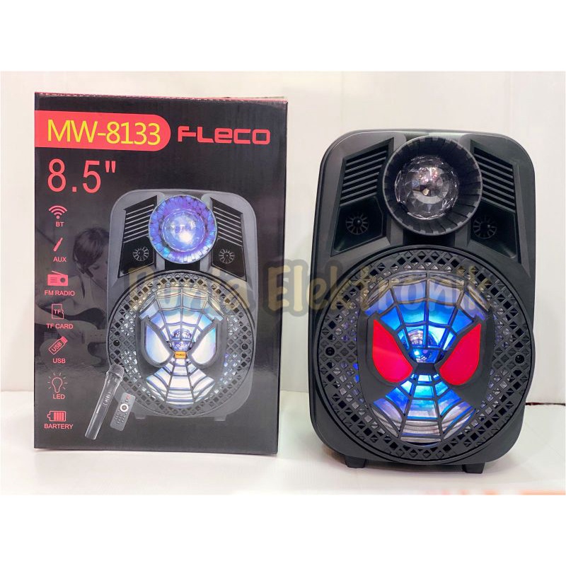 Speaker Bluetooth Fleco Mw-8133 8Inchi Bonus Mic Wireless