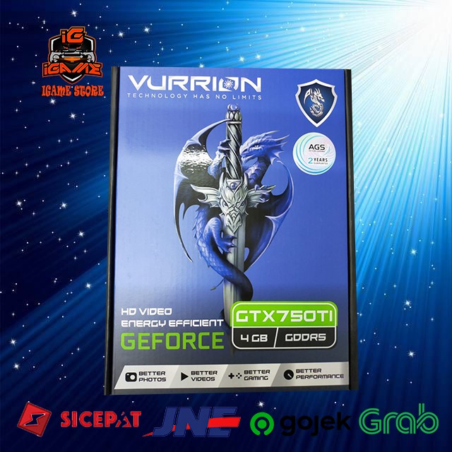 VGA VURRION GTX 750TI 4GB DDR5 128Bit GAMING VGA ...ORI GAN