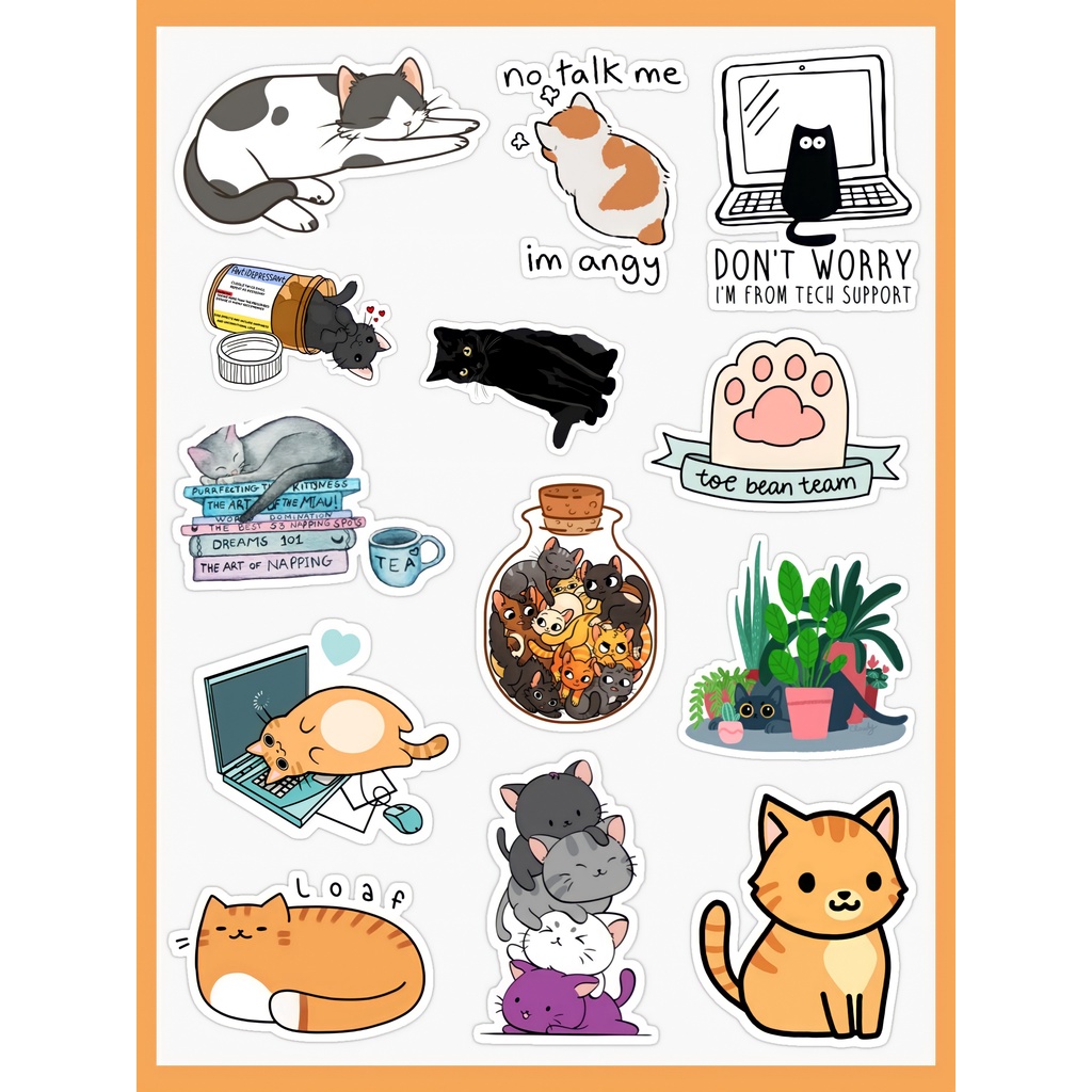 Jual Sticker Sheet 104 Cat Kucing Aesthetic tumblr Shopee Indonesia