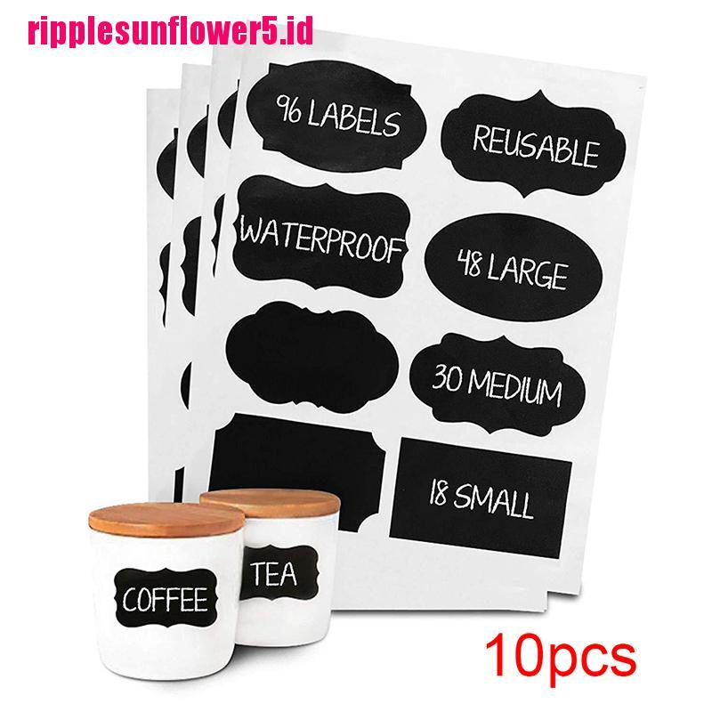 80pcs / set Stiker Papan Tulis Hitam 5x3.5cm Untuk Toples Dapur