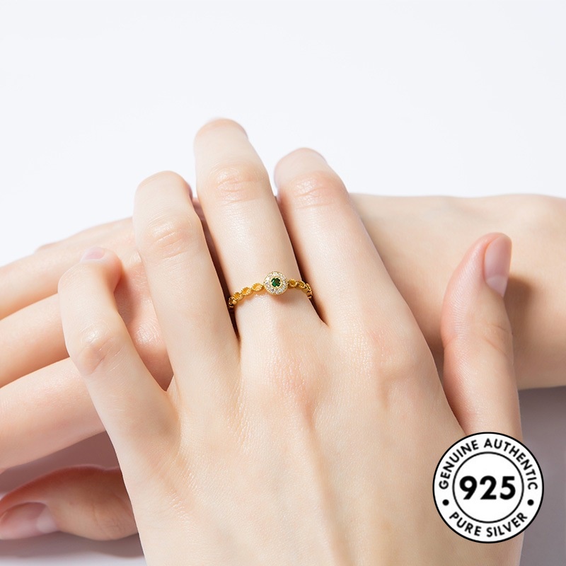Cincin Kepribadian Lapis Emas Perak S925