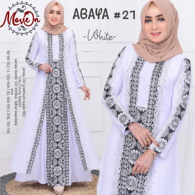 Abaya turkey anne putih bordir hitam realpict original mewah elegan terlaris termurah | abaya jumbo