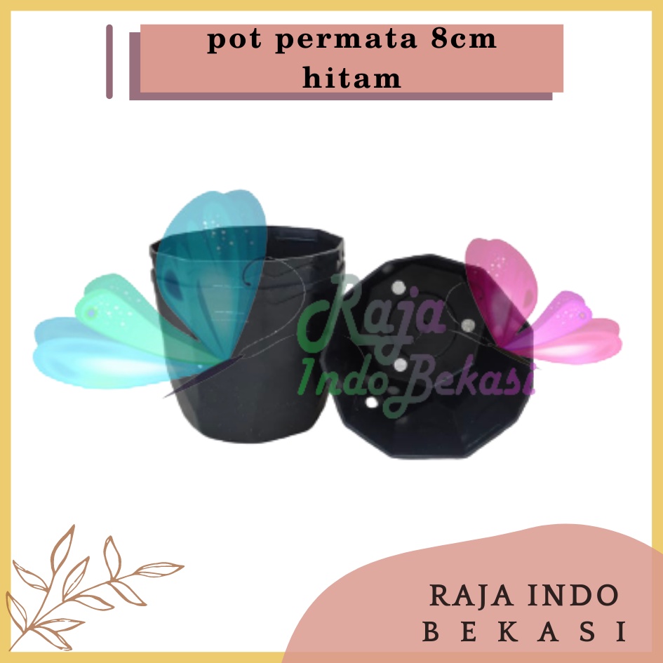 Pot Permata 8CM Hitam Garden Of Love Pot 8 Cm Hitam Pot Plastik Kaktus Sukulen Mini Lucu Murah