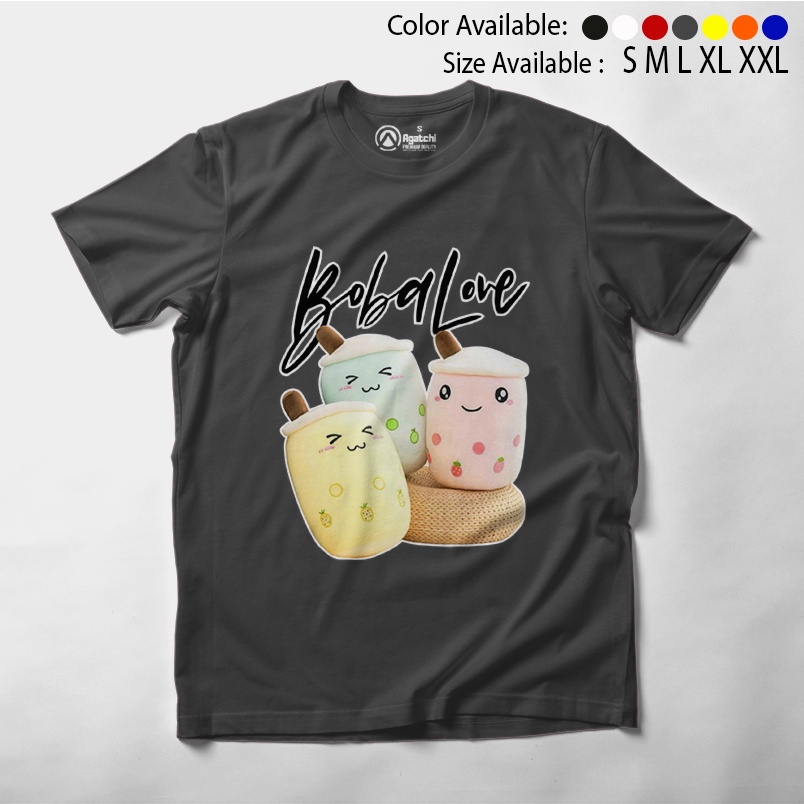 Kaos Anak / Baju Anak Perempuan T Shirt Kids Motif Bantal Boba Love